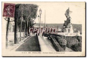 Old Postcard Angouleme Rempart Desaix and Statue Carnot