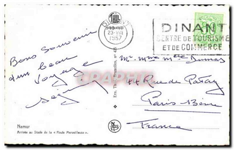 Old Postcard Namur Arrival at the Stadium of Route Merveilleuse