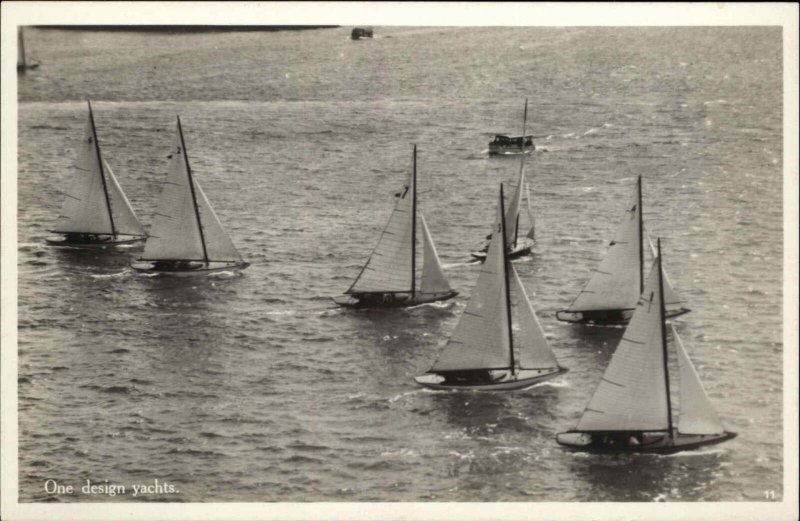 One Design Yachts Rutherford & Gorham Publ BERMUDA??? Real Photo Postcard