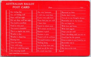 Australian Ballot Busy Person's Correspondence Card Postcard