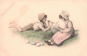Bestfriends Forever Friends Sitting On The Grass In The Park Vintage Postcard