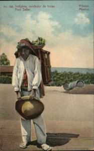 Mexico Fruit Seller c1910 Vintage Postcard