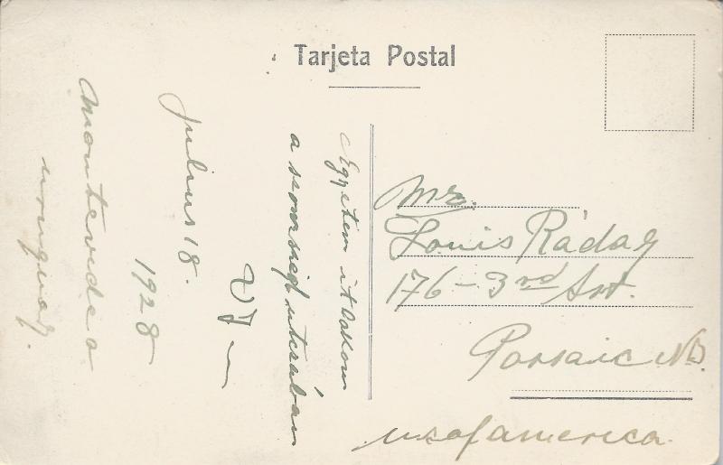 University, Montivideo, Uruguay, Early Postcard, Used in 1928