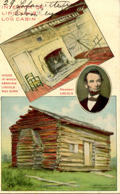 President Abraham Lincoln - Interior of Log Cabin