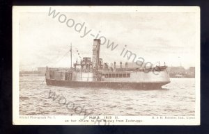 f2351 - Mersey Ferry - Iris II to Mersey from Zeebrugge - postcard