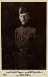 Prince Leopold of Belgium in Uniform (1917) RPPC Postcard