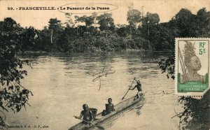 Gabon Franceville Le Passeur de la Passa Natives Vintage Postcard 08.61