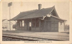 PENNSYLVANIA RAILROAD TRAIN DEPOT LEESPORT PENNSYLVANIA POSTCARD (c. 1910)