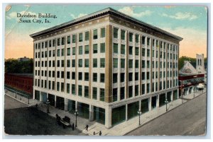 1913 Davidson Building Exterior Street Sioux City Iowa Vintage Antique Postcard