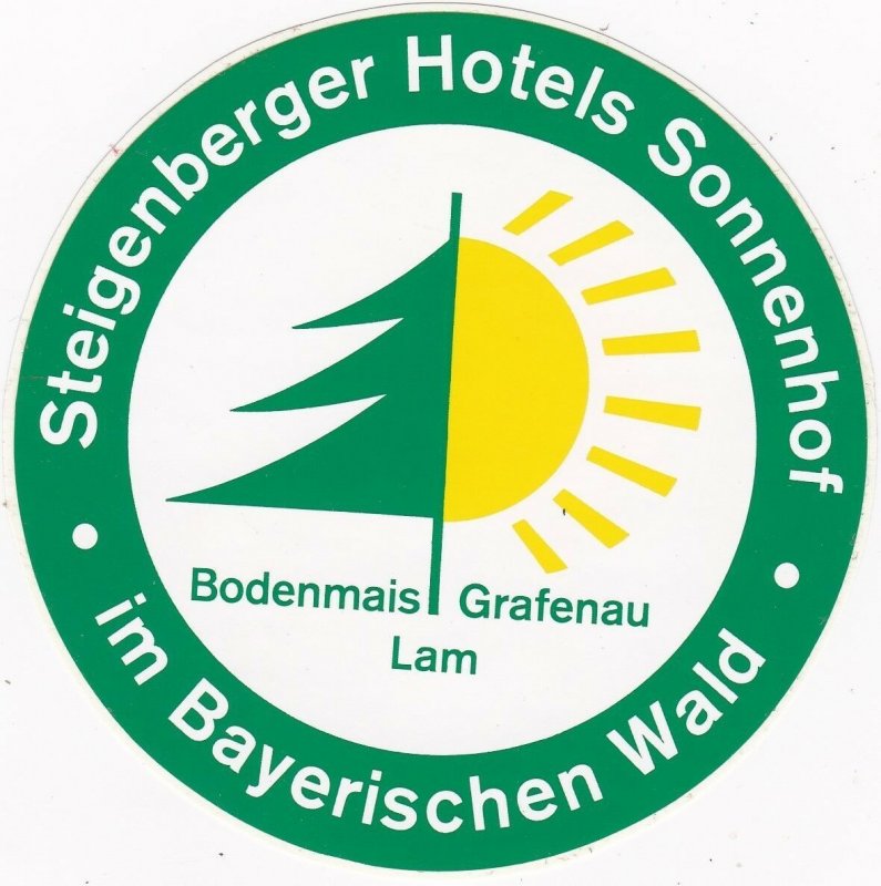 Germany Grafenau Steigenberger Hotels Sonnenhof Vintage Luggage Label sk2886