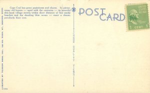 Cape Cod Massachusetts Old Cape Cod House Linen Postcard Unused