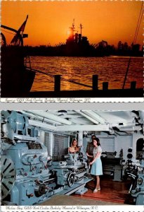 2~4X6 Postcards NC, Wilmington USS NORTH CAROLINA BATTLESHIP Sunset~Machine Shop