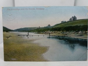 Antique Postcard The Footbridge over the Gannel Newquay Cornwall Posted 1907
