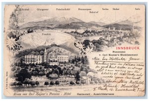 Innsbruck Austria Postcard Greetings from Carl Kayser's Pension 1910 Antique