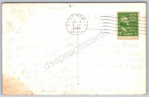 K45/ East Tawas Michigan RPPC Postcard c1940s Main Street Stores 327