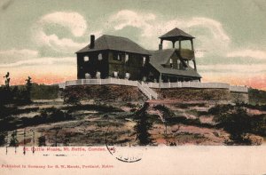 VINTAGE POSTCARD MOUNT BATTIE HOUSE CAMDEN MAINE MAILED 1906 CLEAR FLAG CANCEL