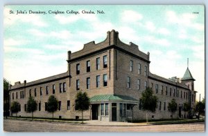 Omaha Nebraska NE Postcard St. John's Dormitory Creighton College Exterior c1910