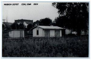 c1964 Wabash Depot Coin Iowa IA Railroad Train Depot Station RPPC Photo Postcard