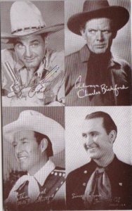 Vintage Cowboy Arcade Card Ray Corrigan Charles Bickford