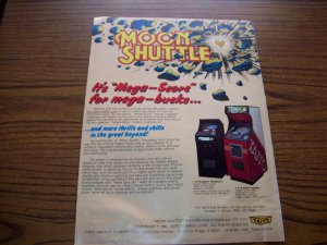 MOON SHUTTLE HUGE VIDEO ARCADE GAME FLYER Vintage Promo Art Oversized  