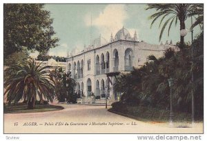 Palais d'Ete Du Gouverneur A Mustapha Superieur, Alger, Algeria, Africa, 1900...
