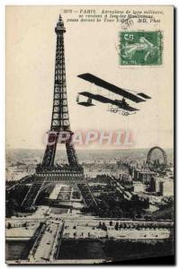 Old Postcard Jet Aviation Paris Airplane military-type traveling to Issy les ...