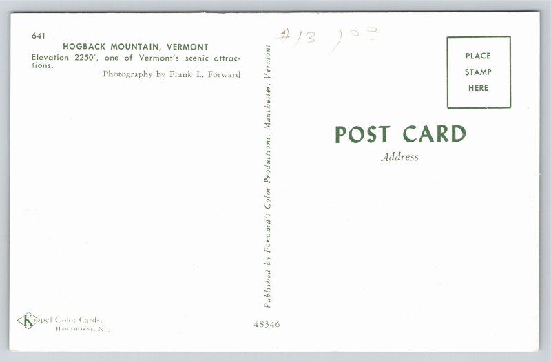 Hogback Mountain Vermont~Café On Mountain Road~Vintage Postcard