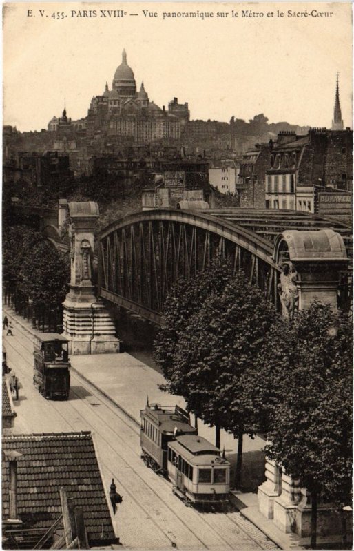 CPA PARIS 18e Vue panoramique sur le Metro et le Sacre-Coeur (1249774)