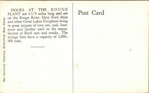 Real Photo Postcard Docks at Rouge Plant at Ford Motor Company~132524