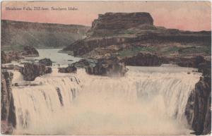 1915 SHOSHONE FALLS Idaho ID Postcard 212 Feet High SOUTHERN IDAHO Watefall