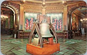 Michigan State Capitol Building - replica of Liberty Bell in rotunda postcard