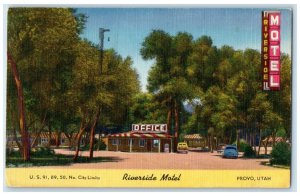 1952 Riverside Motel Exterior View Building Provo Utah Vintage Antique Postcard