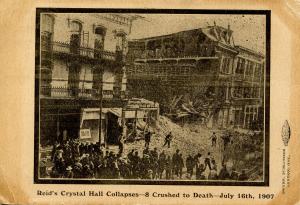 Canada - ON, London. July 16,1907 Disaster. Reid's Crystal Hall Fatal Collapse