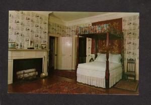 ME Bedroom Canopy Bed Fireplace Henry Knox Montpelier Thomaston Maine Postcard