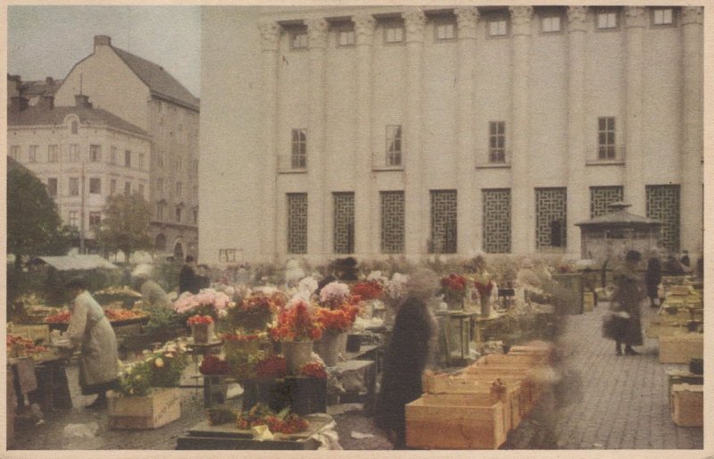 Haymarket Flower Vendors Konserthuset Stockholm Postcard