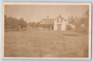 Randolph Nebraska NE Postcard RPPC Photo House View Scene Field 1909 Antique