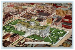 1951 Aerial View of State Capitol Indianapolis Indiana IN Posted Postcard 