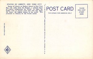 Statue of Liberty New York City, USA Unused marking on front