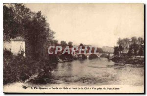 Old Postcard Perigueux Banks of the Isle de la Cite Bridge View from the Brid...