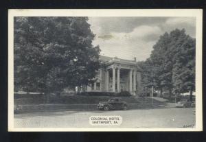 SMETHPORT PENNSYLVANIA PA. COLONIAL HOTEL 1940's CARS VINTAGE POSTCARD