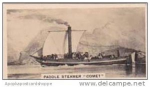 Carreras Vintage Cigarette Card Notable Ships 1929 No 16 Paddle Steamer  Comet