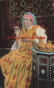 Native Ethnic Culture Costume, Arabe Woman Smoking a Cigarette