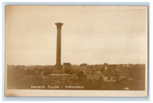 c1920's Bird's Eye View Of Pompey's Pillar Alexandria Egypt RPPC Photo Postcard 