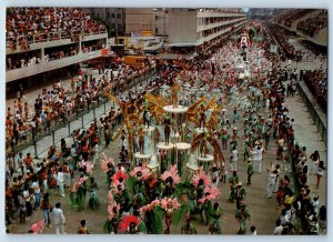 Rio de Janeiro Brazil Postcard Carnival Allegory of Mangueira Mango Tree 1985