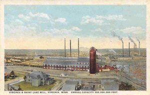 Virginia Rainy Lake Paper Mill Virginia Minnesota 1920s postcard