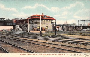 J41/ Newark New York Postcard c1910 Northern Central Railroad Depot 20