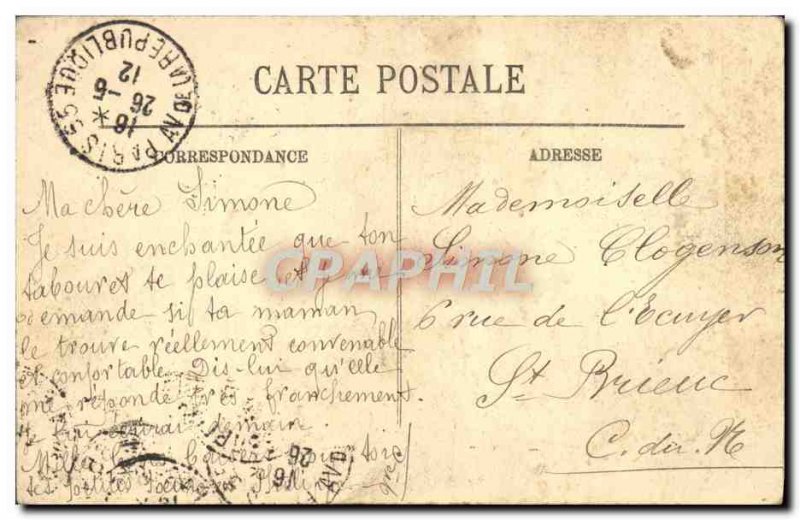 Old Postcard Paris Luxembourg Gardens Lion