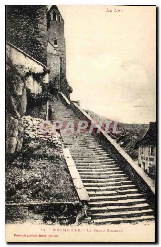 Rocamadour - Grand Staircase - Old Postcard