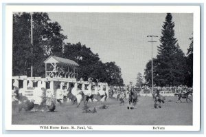 c1940's Wild Horse Race St. Paul Klamath Falls Oregon OR FL Unposted Postcard