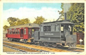 Hercules Old Monmouth Cave Railroad Train Famous Engine Postcard